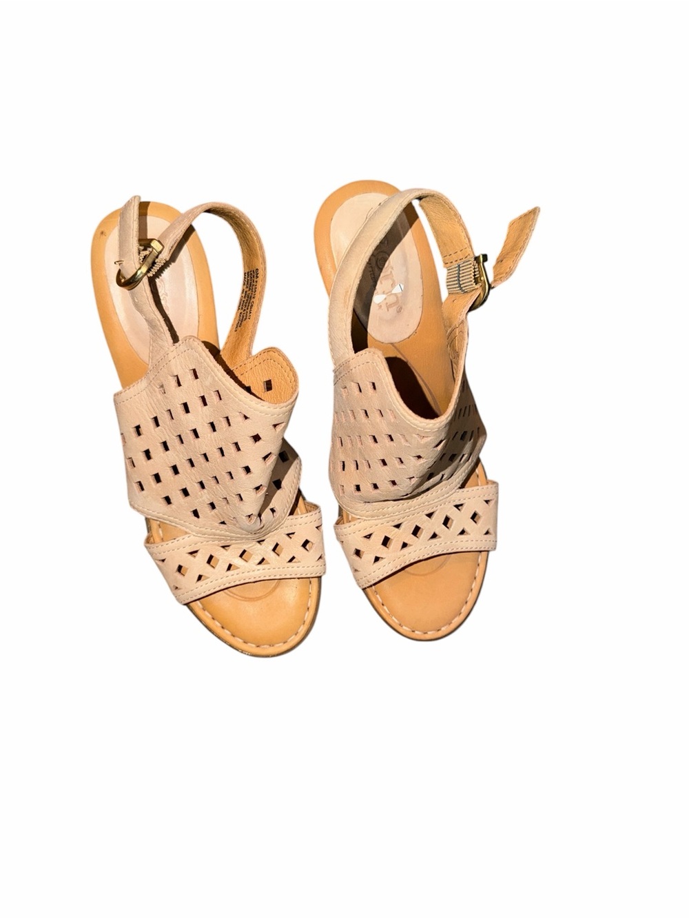 Born Women’s Beige Cutout Slingback Sandals Size 6 M
